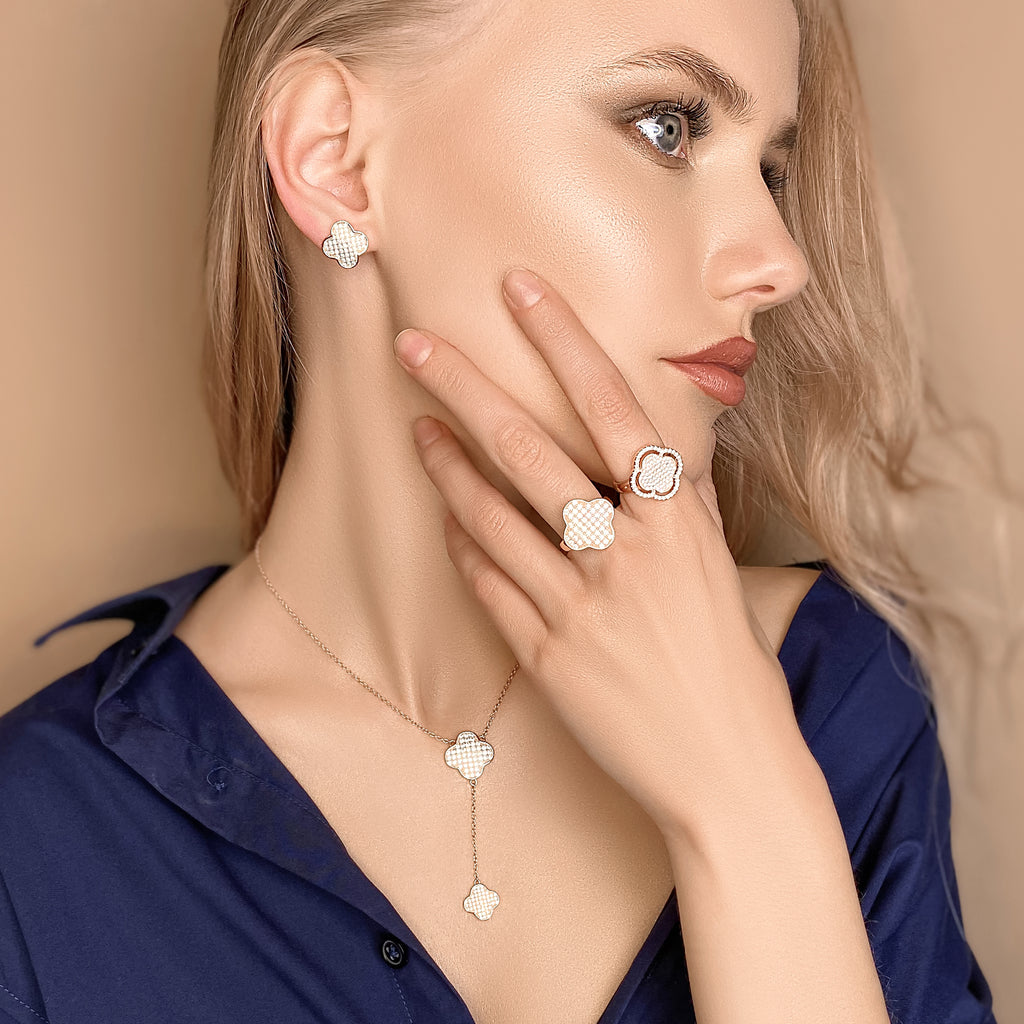 Sterling Silver Clover Halo Ring