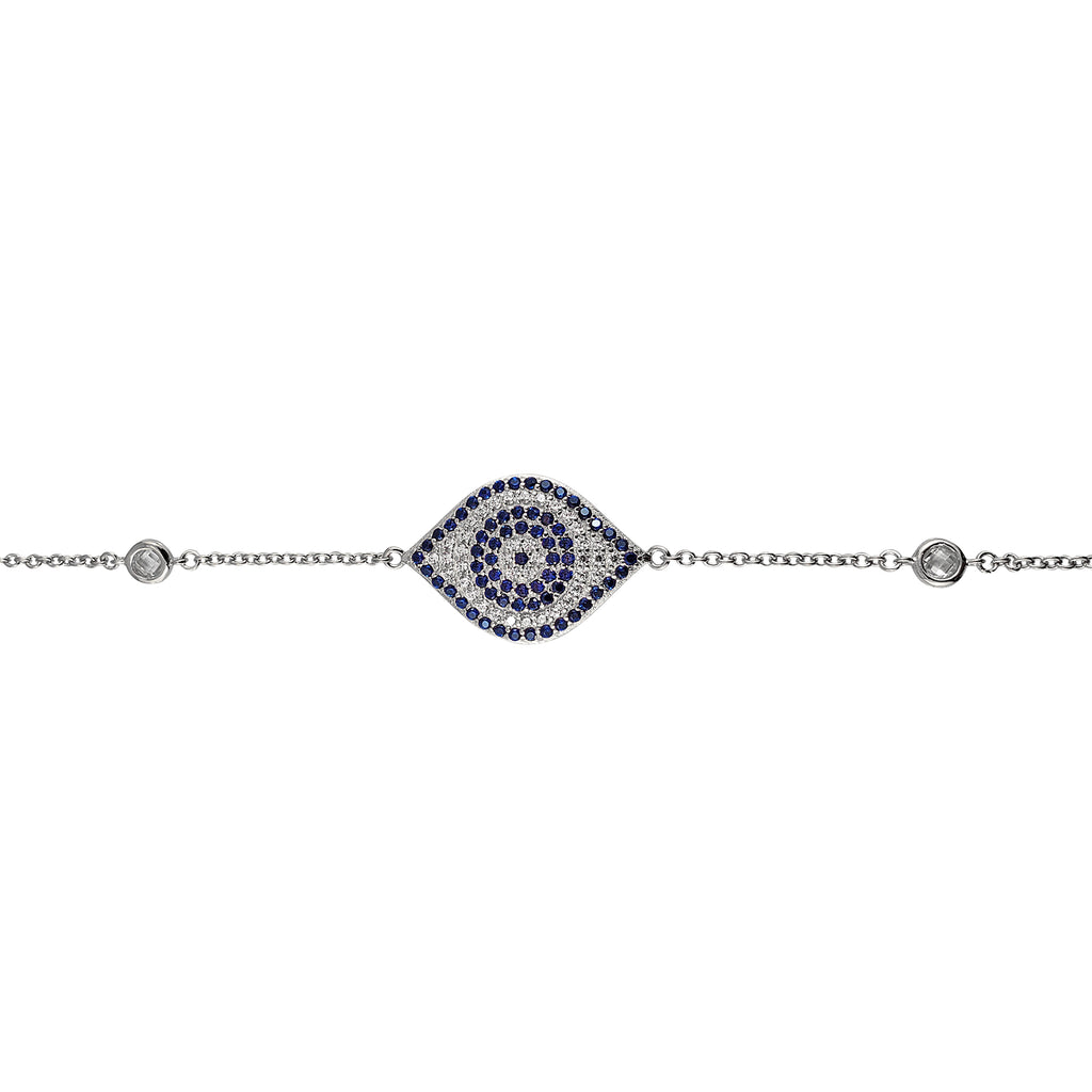 Sterling Silver Sapphire-Blue Eye of Protection Bracelet