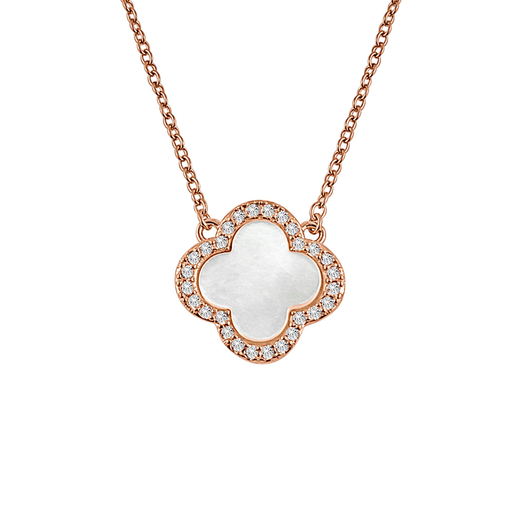Sterling Silver Mother of Pearl Clover Pendant