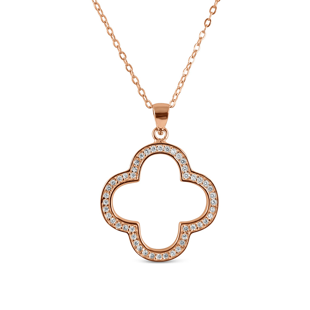 Sterling Silver Clover Halo Pendant