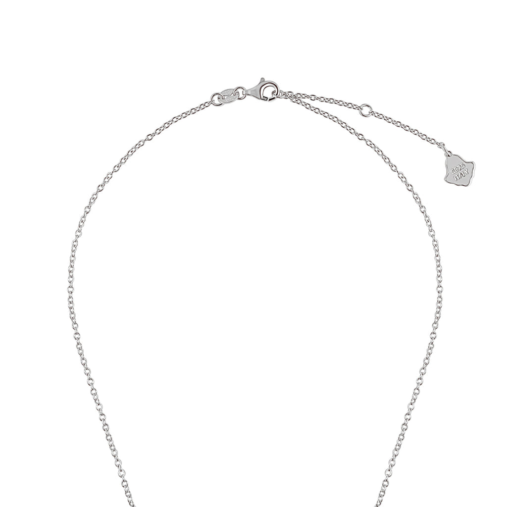 Sterling Silver Blue Opal Hamsa Halo Necklace (Zara Collection)