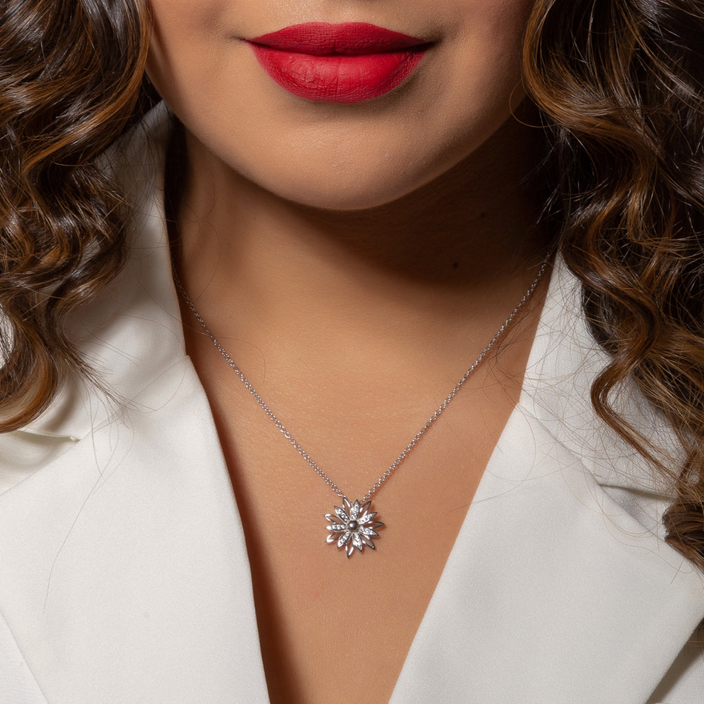 Sterling Silver Sunflower Necklace