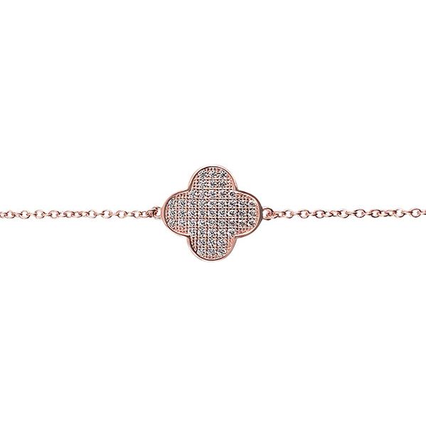Sterling Silver Micro Pavé Clover Bracelet (Chana Collection) - Mosaic Jewels
