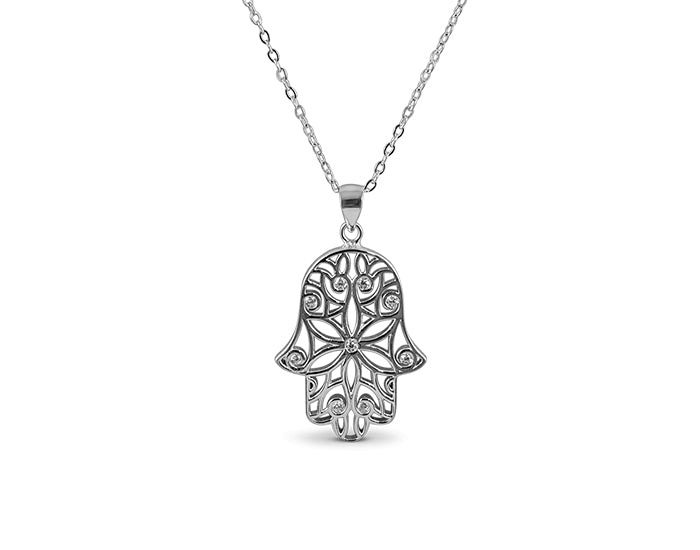 925 Silver Hamsa (Guru) Necklace - Mosaic Jewels