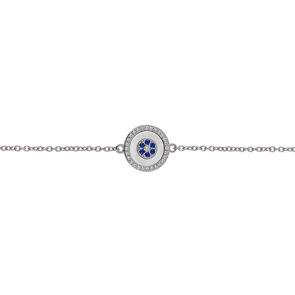 Sterling Silver Blue Eye Bracelet (Grace Collection) - Mosaic Jewels