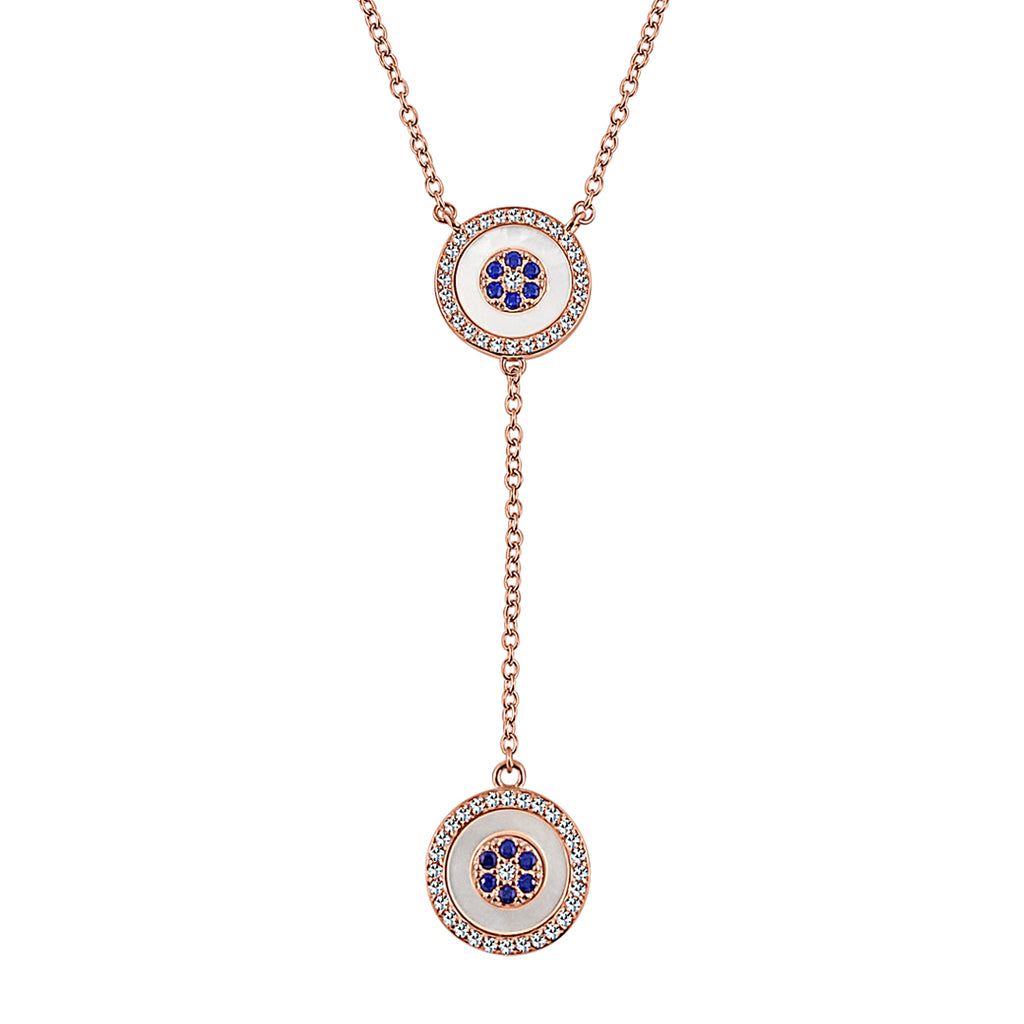 Sterling Silver Blue Eye Dangler Necklace (Grace Collection) - Mosaic Jewels