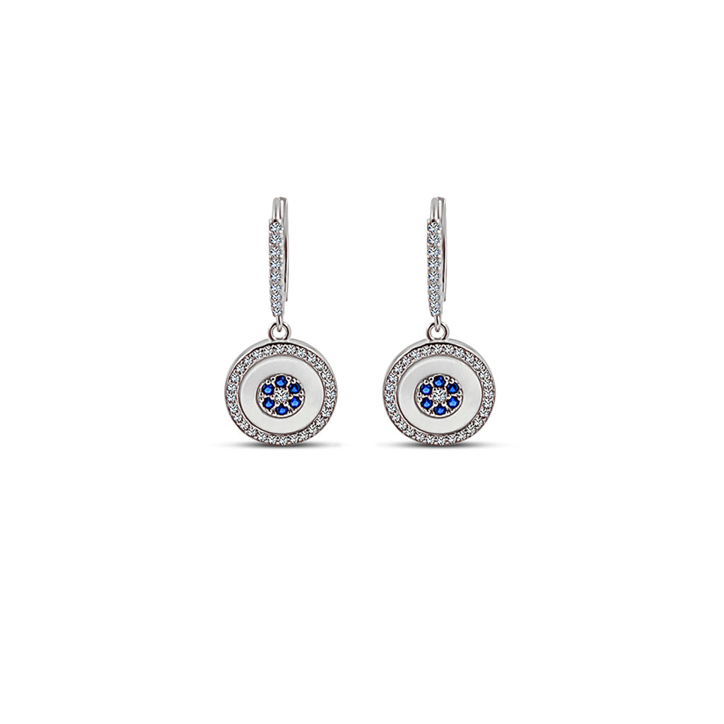 Sterling Silver Blue Eye Errings (Grace Collection) - Mosaic Jewels