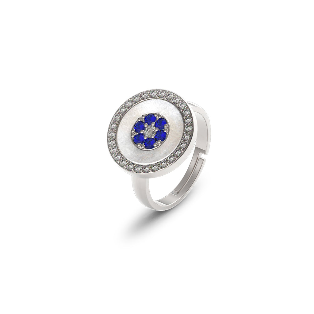Sterling Silver Blue Eye Ring - Mosaic Jewels