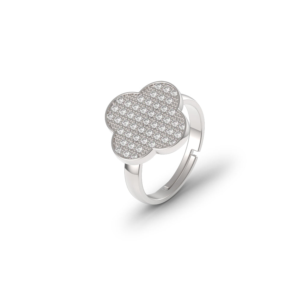 Sterling Silver Micro Clover Ring - Mosaic Jewels