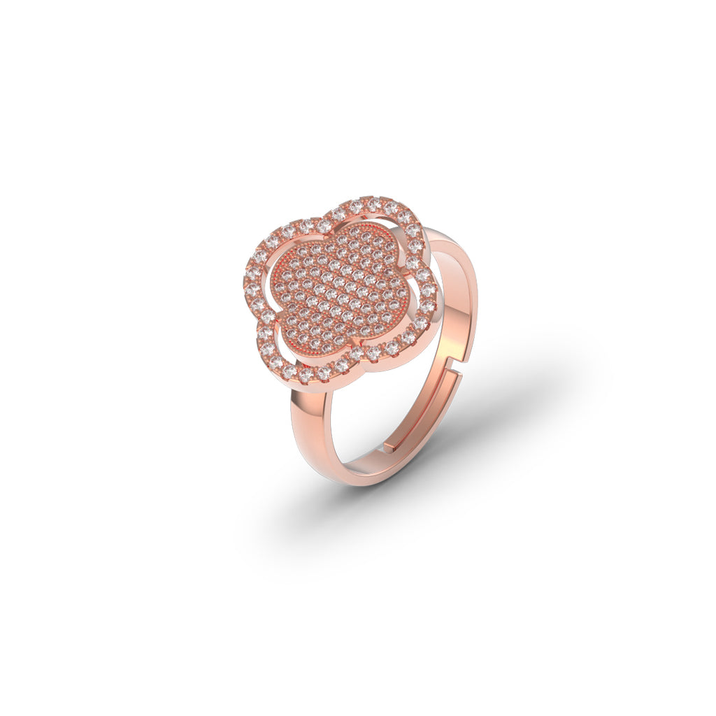 Sterling Silver Micro Clover Ring - Mosaic Jewels