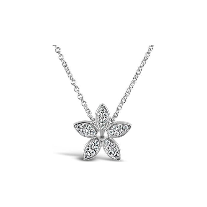 925 Silver Lily Flower Necklace - Mosaic Jewels