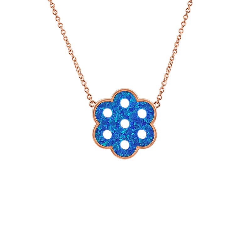 Sterling Silver Opal Blue Eyes Necklace