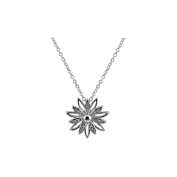 Sterling Silver Sunflower Necklace - Mosaic Jewels