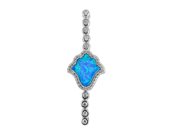 Sterling Silber Opal Blue Hamsa (Zara Collection) Armband - Mosaik Juwelen